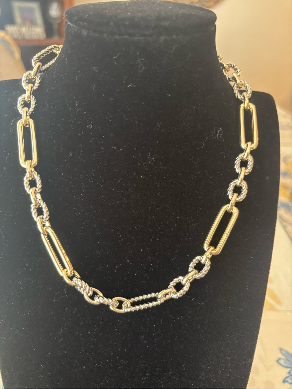Gold Two-Tone Link Necklace - Women Jewelry